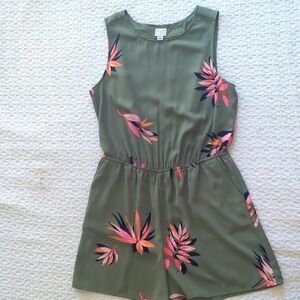 A New Day Army Green floral romper